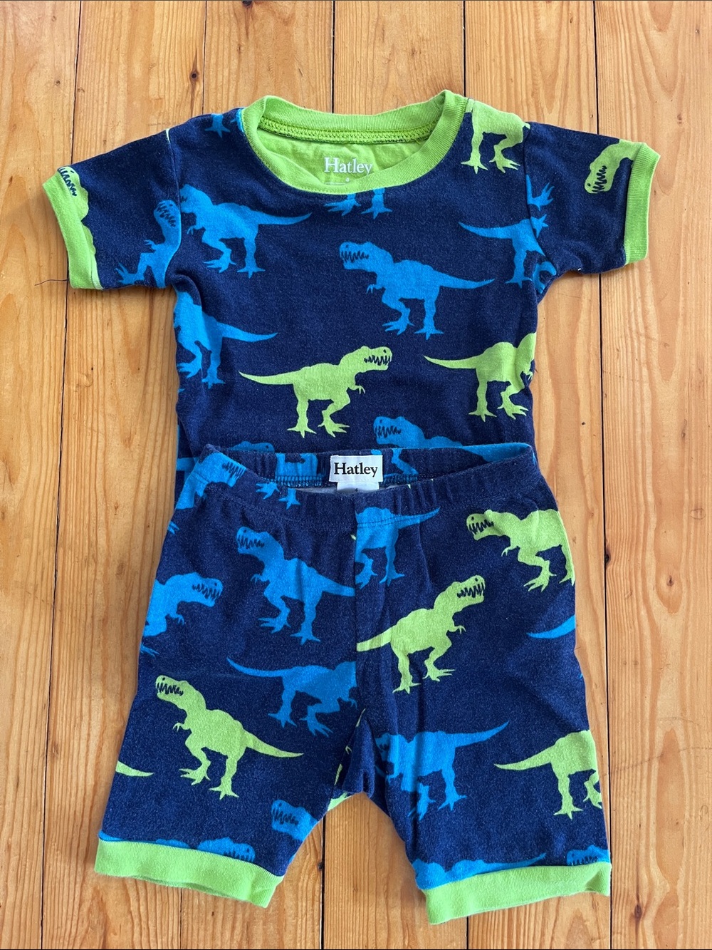 Hatley Navy, Bright Blue & Lime Dinosaur Pajama Set